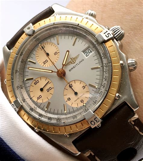 breitling gold silver|breitling gold bezel.